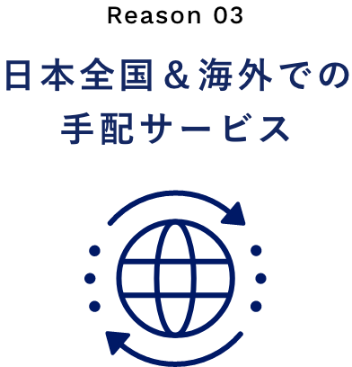 Reason 03 日本全国＆海外での手配サービス